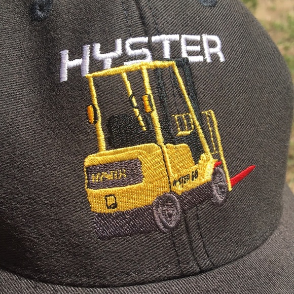 Hyster forklifts hat 6 panel faded Black SnapBack baseball style cap - Picture 2 of 12